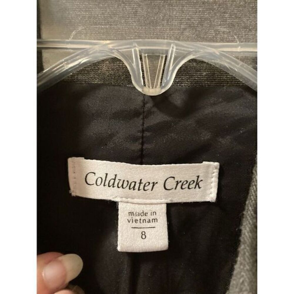 Coldwater Creek Gray Blazer Jacket Sz 8 Black Lace Ruffles Goth Dark Academia - Picture 4 of 10